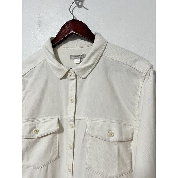 Outerknown Women’s Ivory Soft Corduroy Utility Jumpsuit Size XL Long Sleeve - Picture 6 of 11